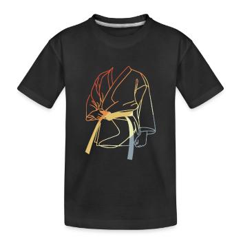 Karateka Drawing Vintage Look - Kids' Premium Organic T-Shirt - black - Front
