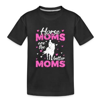 Pferde Mütter sind die besseren Mütter - Kinder Premium Bio T-Shirt - Schwarz - Vorne