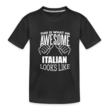 Italy - Kids' Premium Organic T-Shirt - black - Front