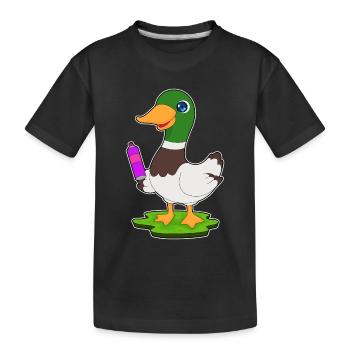Ente Sprayer Sprühdose - Kinder Premium Bio T-Shirt - Schwarz - Vorne