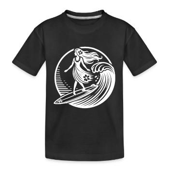 Plage florale vintage de Surf Girl hawaïenne - T-shirt bio Premium Enfant - noir - Devant