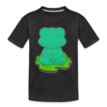 Frog Yoga Fitness Meditation - Kids' Premium Organic T-Shirt - black - Front