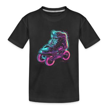 Rollschuhe Steampunk - Kinder Premium Bio T-Shirt - Schwarz - Vorne