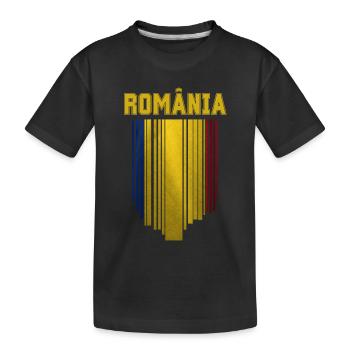 Drapeau roumain, fierté roumaine - T-shirt bio Premium Enfant - noir - Devant