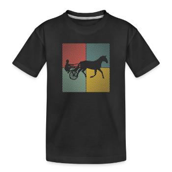 Cheval de trot, courses de trot, sports équestres, chevaux - T-shirt bio Premium Enfant - noir - Devant