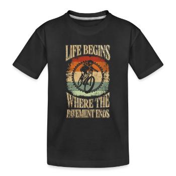 MTB Mountainbiker Vintage MTB Fahrrad Mountainbike - Kinder Premium Bio T-Shirt - Schwarz - Vorne