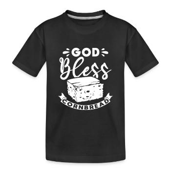 God bless the cornbread - Kids' Premium Organic T-Shirt - black - Front