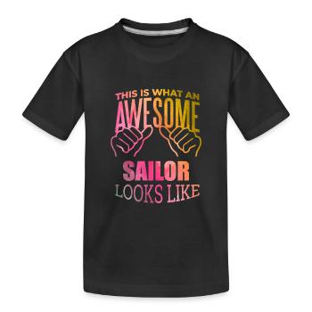 Sailing - Kids' Premium Organic T-Shirt - black - Front