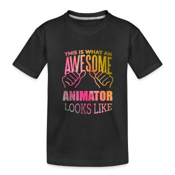 Animation - Kids' Premium Organic T-Shirt - black - Front