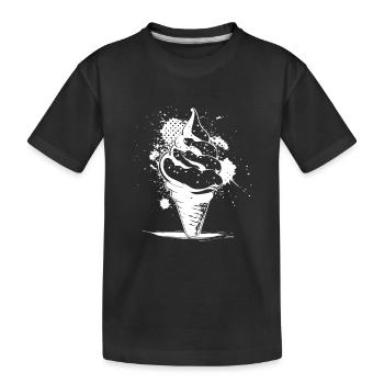 Cornet de crème glacée Dessin - T-shirt bio Premium Enfant - noir - Devant