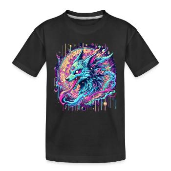 Tête de renard psychédélique Goa Art - T-shirt bio Premium Enfant - noir - Devant