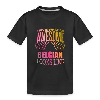 Belgien - Kinder Premium Bio T-Shirt - Schwarz - Vorne