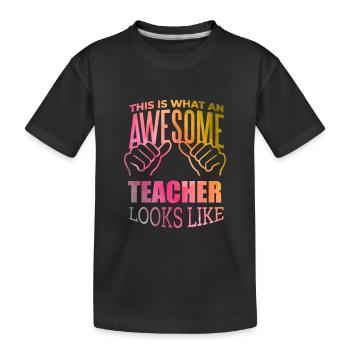 Teacher - Kids' Premium Organic T-Shirt - black - Front