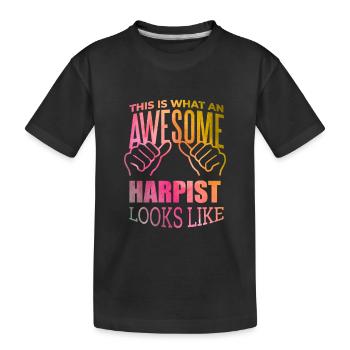 Harfe - Kinder Premium Bio T-Shirt - Schwarz - Vorne