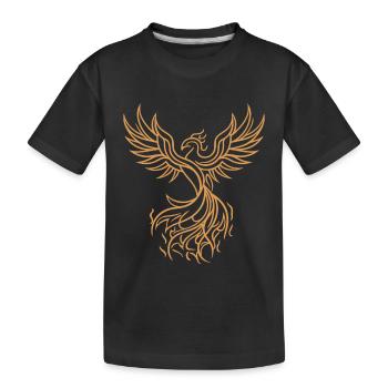 Phönix Mythischer Feuervogel Auferstehender Stammeskunst - Kinder Premium Bio T-Shirt - Schwarz - Vorne