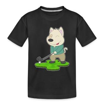 Dog Golf Golf Clubs - Kids' Premium Organic T-Shirt - black - Front