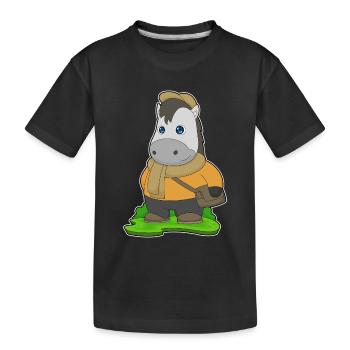 Sac à main cheval - T-shirt bio Premium Enfant - noir - Devant