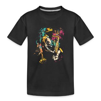 Saxophoniste street art - T-shirt bio Premium Enfant - noir - Devant