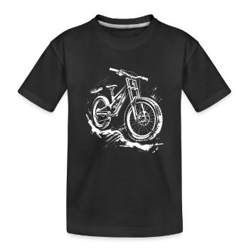 Dessin de vététiste - T-shirt bio Premium Enfant - noir - Devant