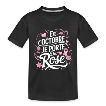 Octobre rose Lutte contre le cancer du sein - T-shirt bio Premium Enfant - noir - Devant