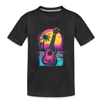 Ukulélé Look Années 80 - T-shirt bio Premium Enfant - noir - Devant