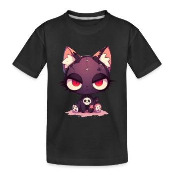 Goth Cat Gothic Puppe Katze Grunge Geschenk - Kinder Premium Bio T-Shirt - Schwarz - Vorne