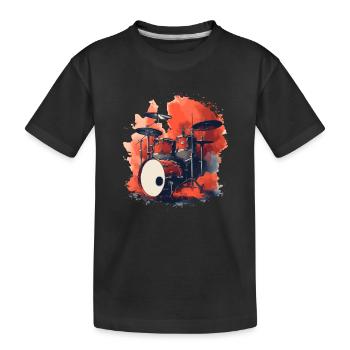 Drums Retro Style - Kids' Premium Organic T-Shirt - black - Front