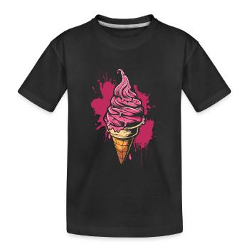 Softeis Farbkleckse - Kinder Premium Bio T-Shirt - Schwarz - Vorne