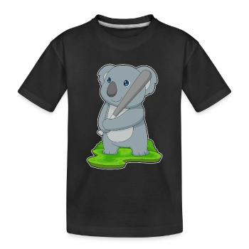 Koala Baseball Baseball Bat - Kids' Premium Organic T-Shirt - black - Front