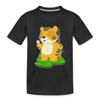 Tiger Billiard Queue - Kinder Premium Bio T-Shirt - Schwarz - Vorne