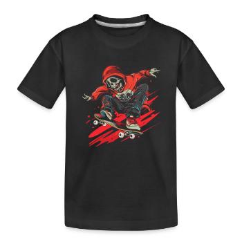 Lustiges Skateboarden - Kinder Premium Bio T-Shirt - Schwarz - Vorne