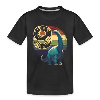Brachiosaurus 9 Years 9th Birthday Gift - Kids' Premium Organic T-Shirt - black - Front