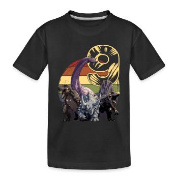 Cool dinosaure 9 ans 9e cadeau d’anniversaire - T-shirt bio Premium Enfant - noir - Devant