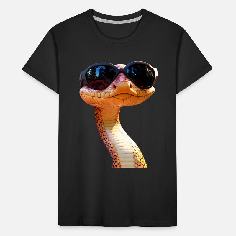 Schlange Python Kobra Mamba Klapperschlange Snake Kinder Premium Bio T-Shirt