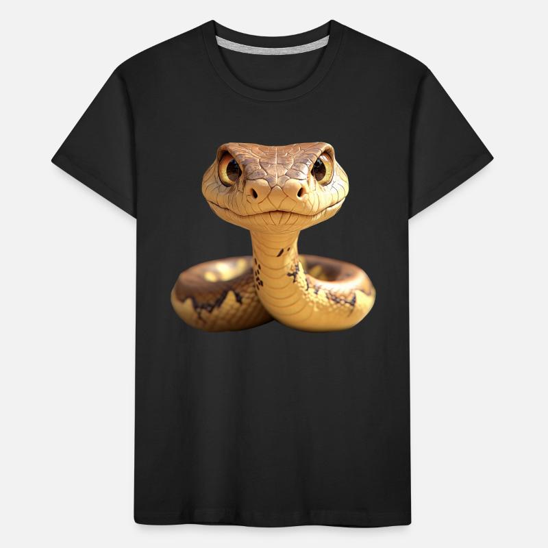 Schlange Python Kobra Mamba Klapperschlange Snake Kinder Premium Bio T-Shirt