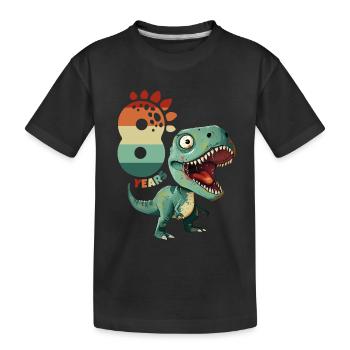 T-Rex Tyrannosaurus 8 ans 8e anniversaire Cadeau - T-shirt bio Premium Enfant - noir - Devant