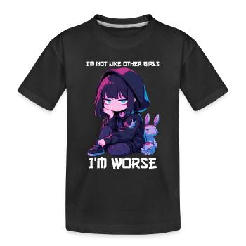 Not Like Other Girls Anime Girl Kawaii Edgy Goth - Kids' Premium Organic T-Shirt - black - Front
