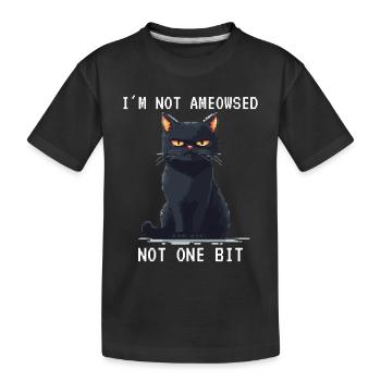 I'm Not Ameowsed Pixelart Grimmige Katze Pixel - Kids' Premium Organic T-Shirt - black - Front