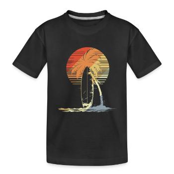 Planche de surf Vintage - T-shirt bio Premium Enfant - noir - Devant