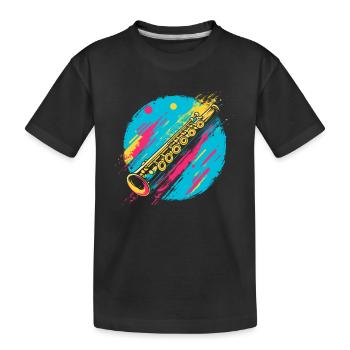 Flûte - T-shirt bio Premium Enfant - noir - Devant
