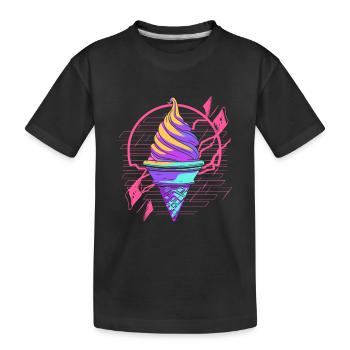 Cornet de crème glacée Synthwave - T-shirt bio Premium Enfant - noir - Devant