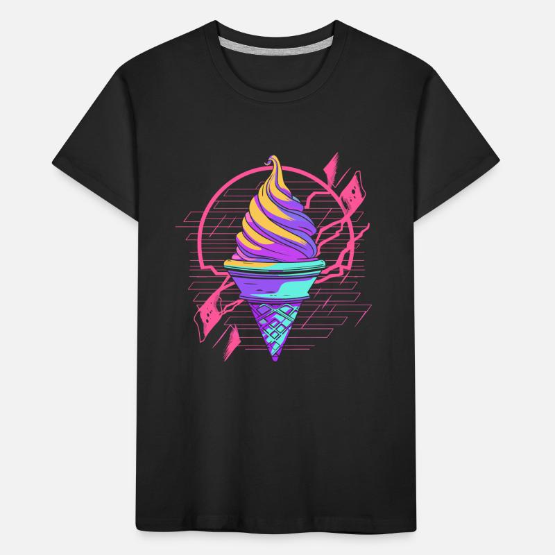 Eiswaffel Synthwave Kinder Premium Bio T-Shirt