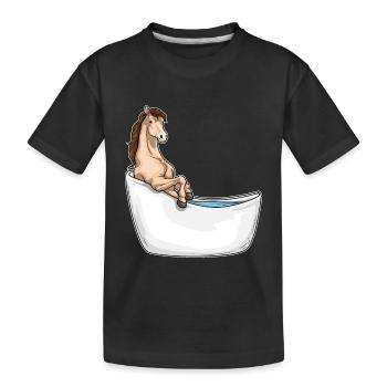 Baignoire pour chevaux - T-shirt bio Premium Enfant - noir - Devant