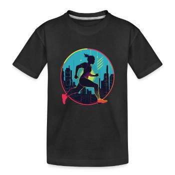 Runner - Kids' Premium Organic T-Shirt - black - Front