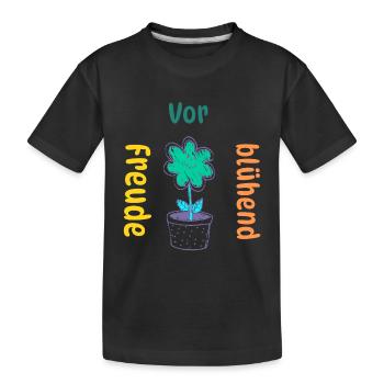 Freude mit jedem Strauß verbreiten - Kinder Premium Bio T-Shirt - Schwarz - Vorne