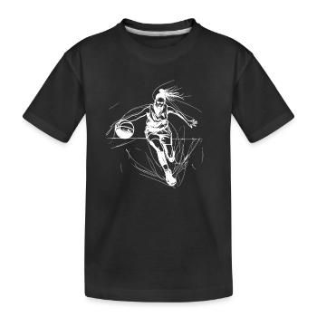 Basketballerin Skizze - Kinder Premium Bio T-Shirt - Schwarz - Vorne