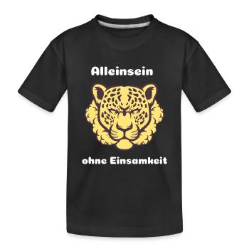 Être seul sans solitude : l’ léopard - T-shirt bio Premium Enfant - noir - Devant