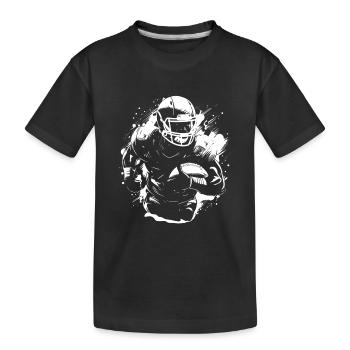 Footballspieler Skizze - Kinder Premium Bio T-Shirt - Schwarz - Vorne