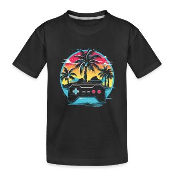 Jeux Vidéo Vaporwave - T-shirt bio Premium Enfant - noir - Devant