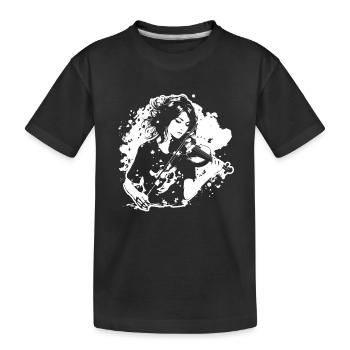 Weibliche Violinistin - Kinder Premium Bio T-Shirt - Schwarz - Vorne